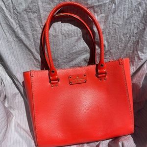 Bright coral authentic Kate Spade bucket bag